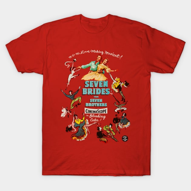 Seven Brides for Seven Brothers Movie Poster T-Shirt by MovieFunTime